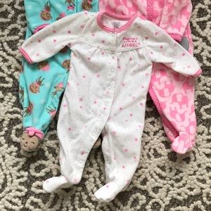 Carter's One Pieces - 3 bundle of 3 mo fleece button up onesies Carter's One Pieces - 3 bundle of 3 mo fleece button up onesies